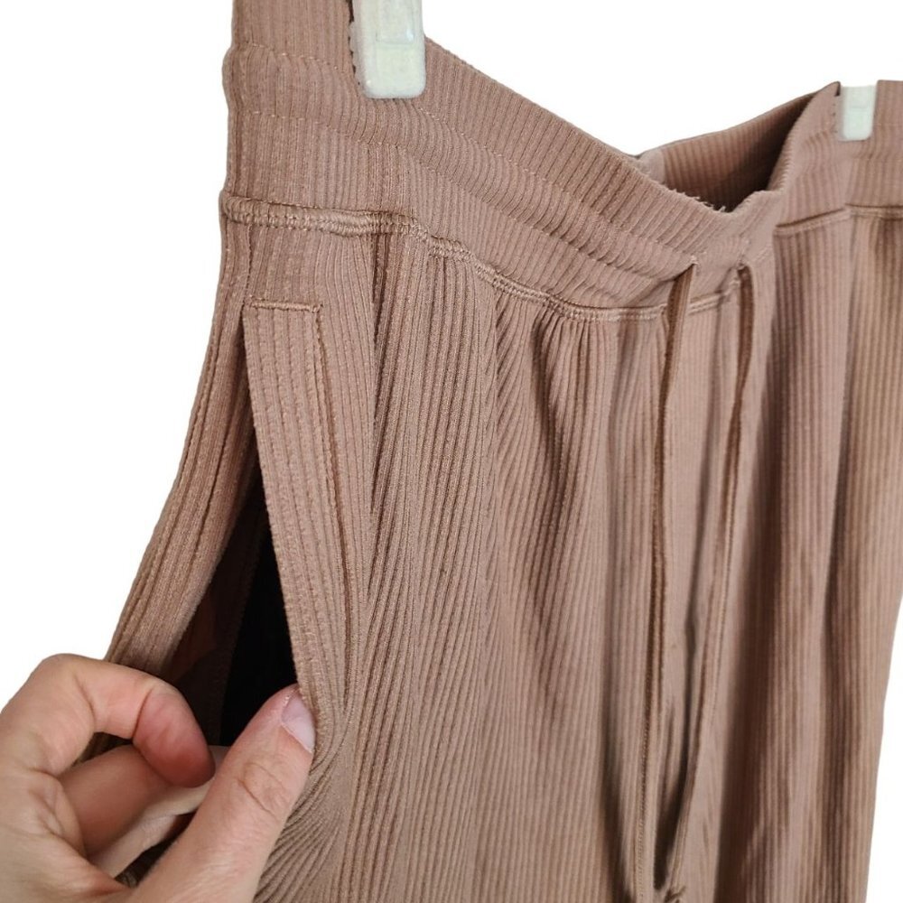 Tommy John Womens S Brown Drawstring Ribbed Zen Joggers Lounge Pants Pockets View 5